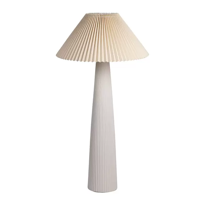 Lampadaire en céramique et lin écru h102cm  -  Lignes offre à 159€ sur Geneviève Lethu