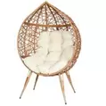 Fauteuil extérieur œuf en métal naturel et beige offre à 329€ sur Geneviève Lethu