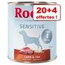 Rocco Sensitive pour chien : 20 x 800 g + 4 boîtes offertes ! offre à 76,59€ sur 
