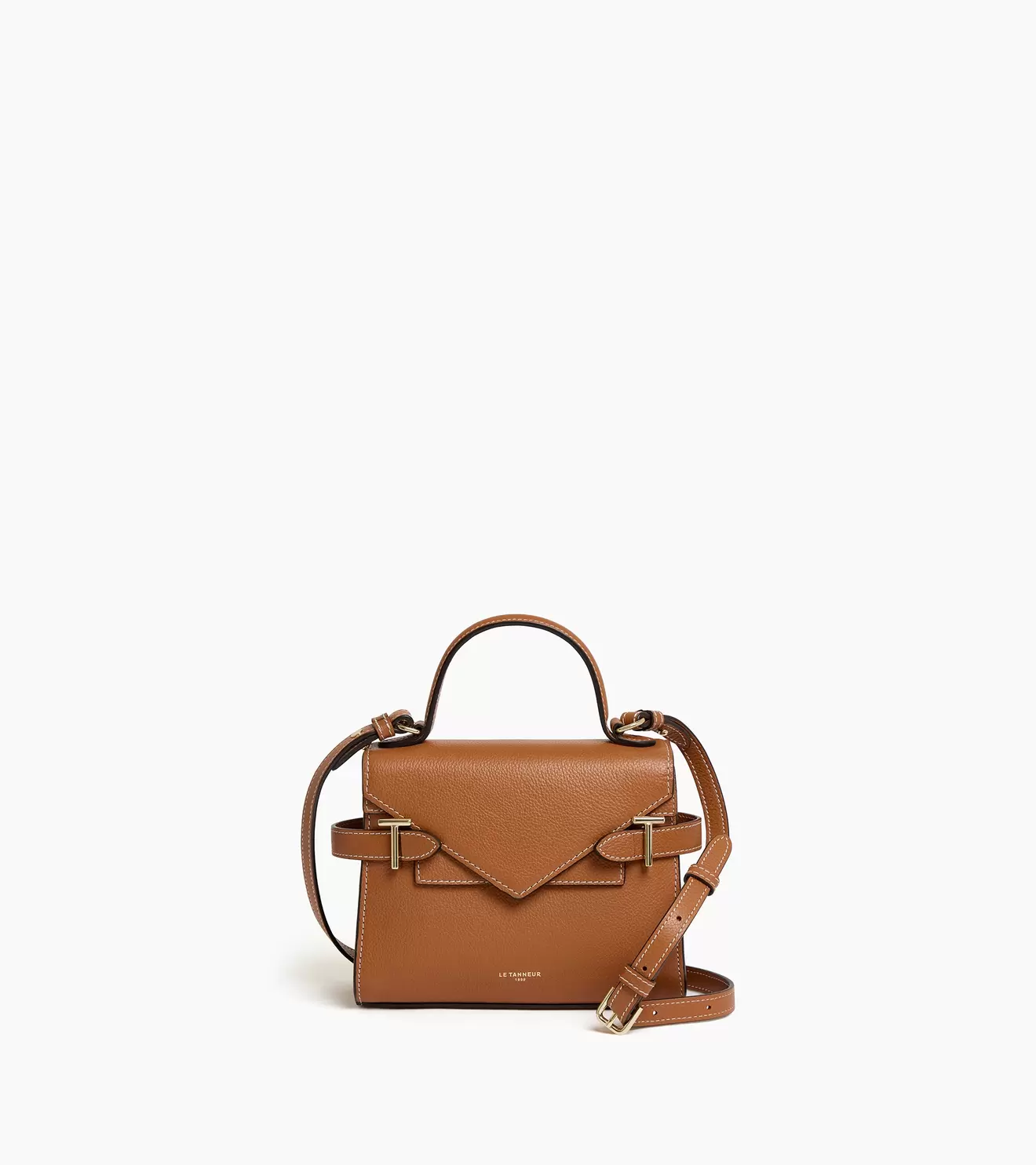 Petit sac à main double rabaten cuir grainé offre à 450€ sur Le Tanneur