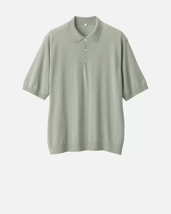 Polo en coton à mailles fines pour homme offre à 69,95€ sur Muji