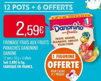 FROMAGE FRAIS AUX FRUITS PANACHÉS DANONINO DANONE 