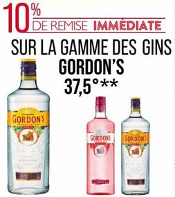 SUR LA GAMME DES GINS GORDON'S 