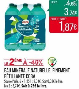 EAU MINÉRALE NATURELLE FINEMENT PÉTILLANTE CORA 