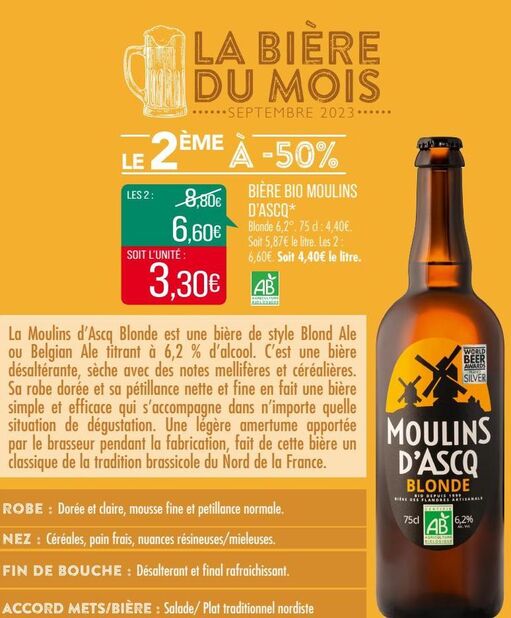 BIÈRE BIO MOULINS D'ASCQ 