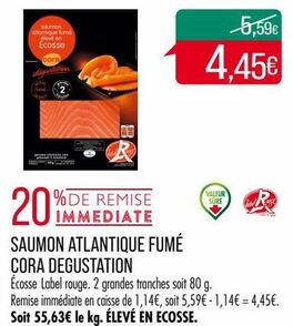 SAUMON ATLANQIQUE FUMÉ CORA DEGUSTATION 