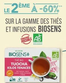 sur la gamme des thés et infusions biosens 