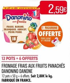 FROMAGE FRAIS AUX FRUITS PANACHÉS DANONINO DANONE 