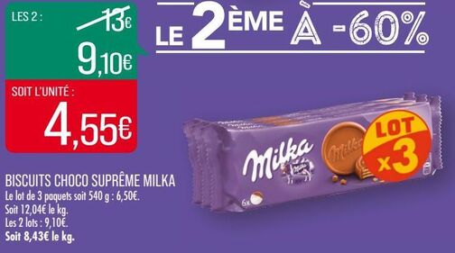 BISCUITS CHOCO SUPREME MILKA 