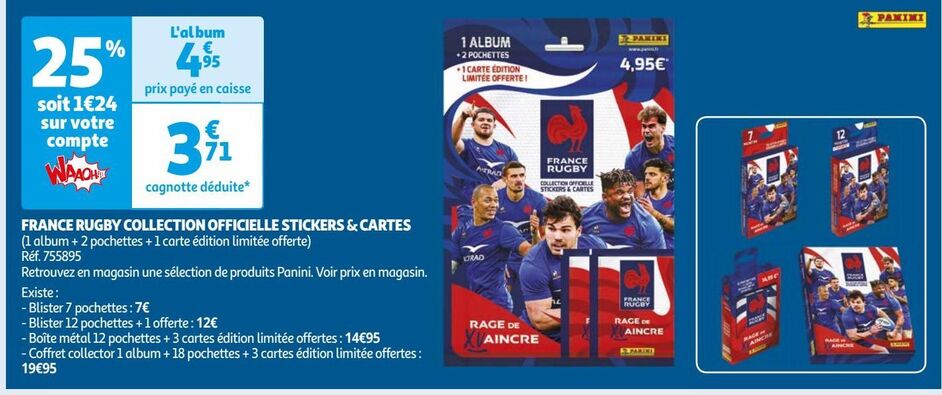 FRANCE RUGBY COLLECTION OFFICIELLE STICKERS & CARTES