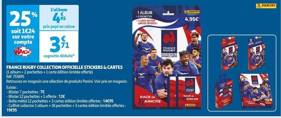 france rugby collection officielle stickers & cartes