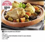Ces recettes au poids - Poulet à la crème, Tajine de poulet aux abricots et Boulettes de bœuf à la sauce milanaise - à 10€95 pour 1,2kg!
