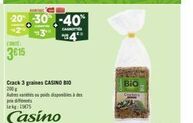hamle cagnottes | -20% -30% -40% sur le casino bio crackers 200g | variétés et poids différents | 15€75.