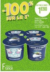 promo : 2 vaches 4x115g (400g) à 1690€ - yaourt à la grecque vanille bio 100% normand & bio