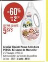 Profitez d'une remise de -60% sur le Persil 5€73 Au Savon de Marseille x 57 lavages (2,565 L) - Autres variétés ou formats disponibles.