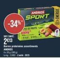 --34% andros : 6x30g barres proteinées assorties à 2€13/unité - 1183 - energie