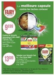 achetez le fairy platinum plus + produits de vaisselle automatique plat à 9€99 48 lavages & 1740 gl | lekg 1350/13689 | la meilleure capsule contre les taches coriac.
