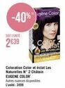 Jugene Color: Châtain N°2 à -40%! Coloration Color et Éclat Les Naturelles, 3199 L'unité. Autres nuances disponibles.