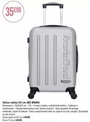 valise cabine americantravel bronx: 55 cm, 37l, 4 roues, cadenas à combinaison, 35€90!
