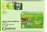 Infusion Verveine Casino Bio x20, -20%/-30%/-40% de remise : offre exclusive sur les Cagnottes ER4 Lekg 89667 !