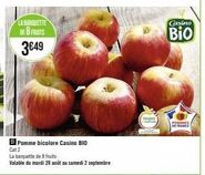 Offre Spéciale : Banquette de 8 Fruits Bio Casino BPomme Bicolore Cat. 2 - 10% ! Valable du mardi 29 août au samedi 2 septembre.
