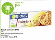 Promo -100% sur les Palmiers BIO de chez BJORG - 100g, Autres variétés dispo ! - 21690/Kg & 2019/Unité