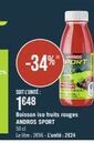 Offre Spéciale -34%: Boisson Iso Fruits Rouges ANDROS SPORT, 50cl à 2€24 l'Unité!