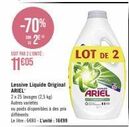Promo: -70% sur la Lessive Liquide Original ARIEL (2x25 lavages, 2,5 kg)! 6€80 le litre, 16€99 l'unité!