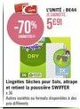 Promo -70% sur 36 Lingettes Sèches SWIFFER pour Sols: 5691 Unités à 8€44! Attrape et Retient la Poussière!