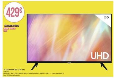 Téléviseur LED 50 Samsung 4K UHD Smart TV à 429€ - Réduction + Caractéristiques