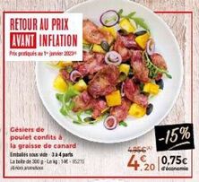 retour aux prix d'avant-crise: gésiers de poulet confits & graisse de canard, 300g à 148-85275 -15%!