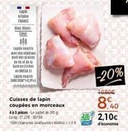 le lapin français ne-an-const : pe de sans gm-0,9% + cuisses de lapin coupées, promo 30p mt095, lek 21 274-85194.