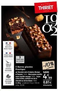 offre incroyable! barres glacées prestiges chocolat noir d'origine mexique, 3 parfums au choix, 5,80€ e.