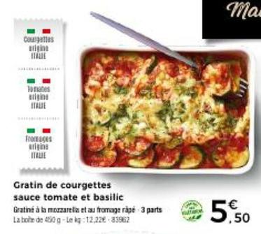 Gratin De Courgettes Sauce Tomate Et Basilic