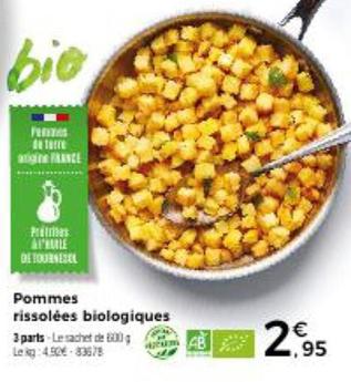 Pommes Rissolées Biologiques