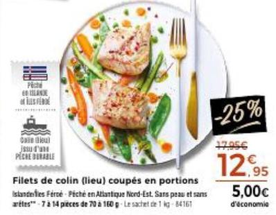 Filets De Colin (lieu) Coupés En Portions