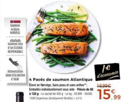 4 Pavés De Saumon Atlantique