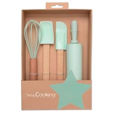 Coffret 4 ustensiles de pâtisserie pour enfants : fouet, spatule, cuillère et rouleau - Scrapcooking offre à 25,99€ sur Alice Délice