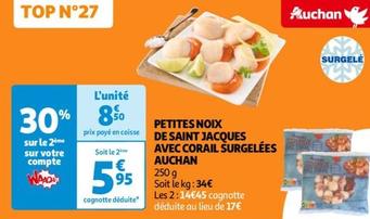 Auchan - Petites Noix De Saint Jacques Avec Corail Surgelées