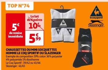 Slazenger - Chaussettes Ou Mini Socquettes Homme Le Coq Sportif Ou