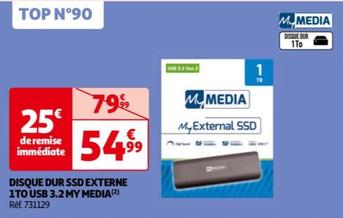 my media - disque dur ssd externe 1to usb 3.2 