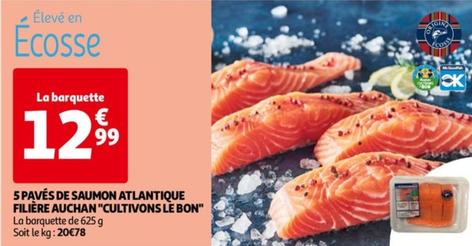 Auchan - 5 Pavés De Saumon Atlantique Filière "cultivons Le Bon"