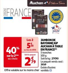 Jambon De Bayonne Igp Auchan À Table En France