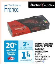 Auchan Collection - Coeur Fondant Chocolat Noir 