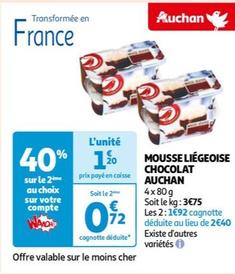 Auchan - Mousse Liégeoise Chocolat