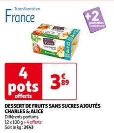 Charles & Alice - Dessert De Fruits Sans Sucres Ajoutés