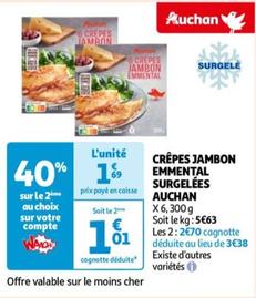 Auchan - Crêpes Jambon Emmental Surgelées