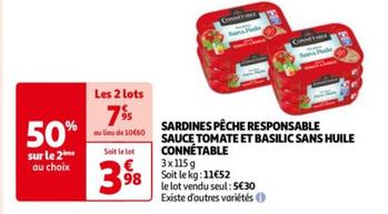 sardines pêche responsable sauce tomate et basilic sans huile 