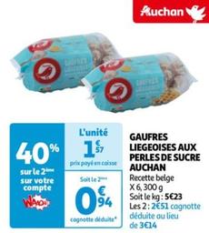 Auchan - Gaufres Liegeoises Aux Perles De Sucre