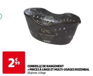 Rozenbal - Corbeille De Rangement + Pinces À Linge Et Multi-usages